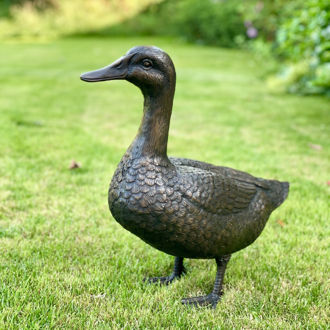 Bronze Duck Garden Ornament