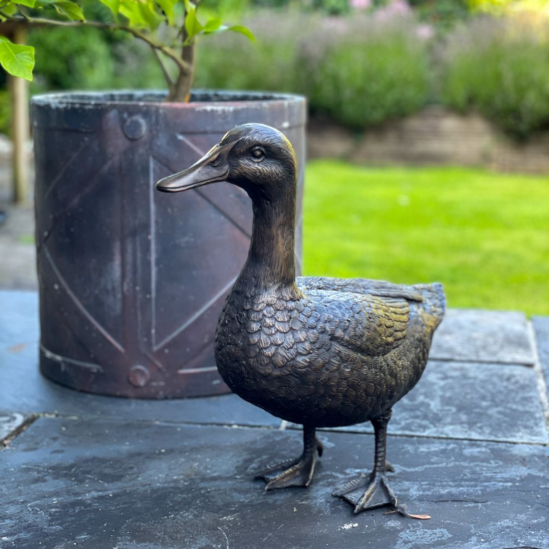 Bronze Duck Garden Ornament by Adams Bronze